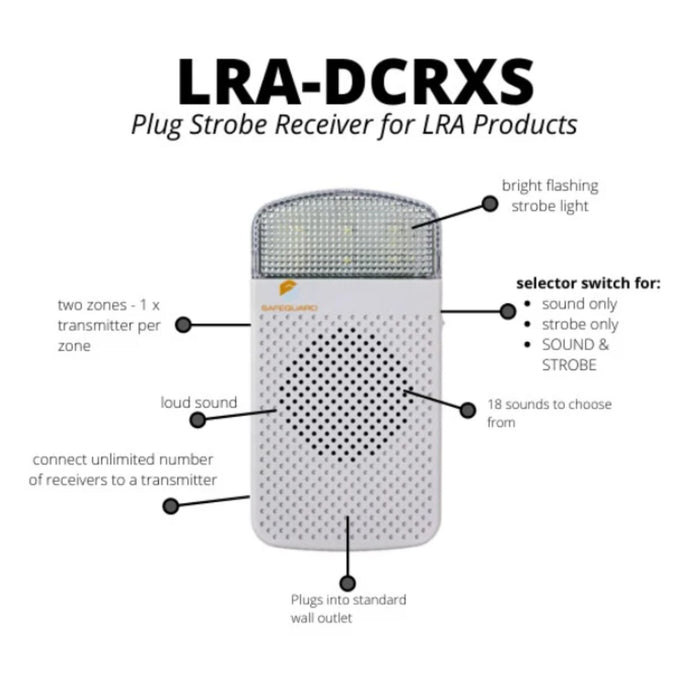 LRA-D10000S Loud Doorbell Plugin Kit with Visual Strobe Alert