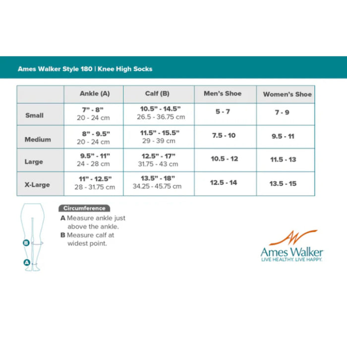 AW 180 E-Z Walker Plus Diabetic KH Socks 8-15 mmHg
