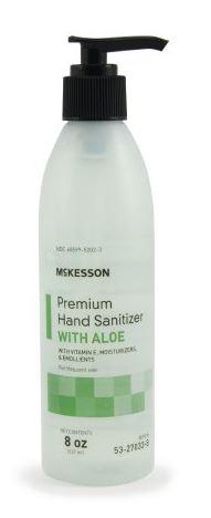 Hand Sanitizer with Aloe McKesson Premium 8 oz. Ethanol Gel Pump Bottle
