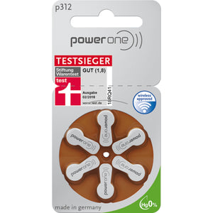 Power One Hearing Aid Battery Size 312 (P312)